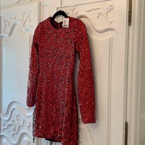 Red sequin dress